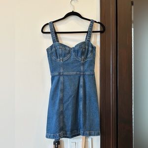 Brand new denim reformation mini dress (size small)